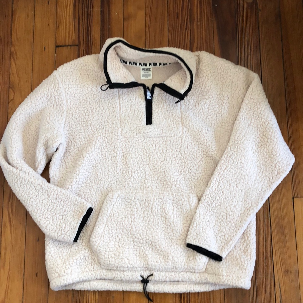 PINK Victoria’s Secret 1/4 Zip Sherpa Pullover